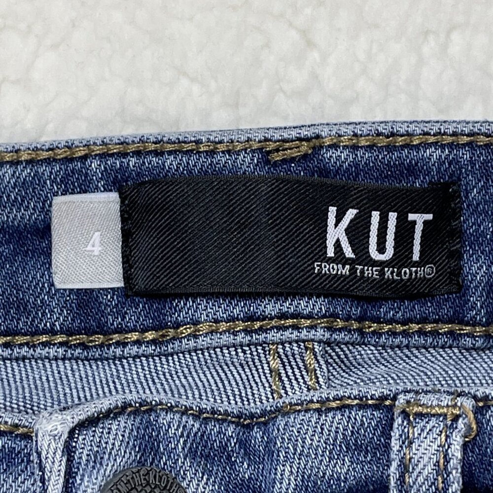 Kut From The Kloth Jeans Womens Size 4 Blue Pattie Straight Leg High Rise 27x26 - Picture 10 of 12